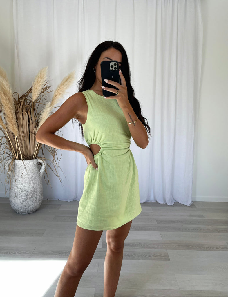 Shelby Cut Out Dress - Lime