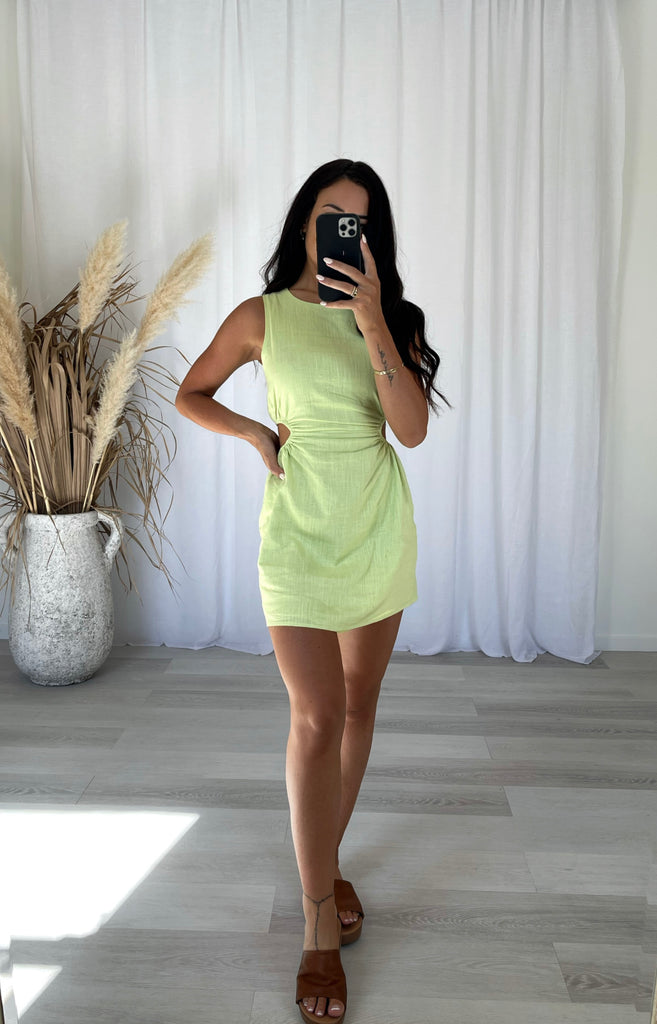 Shelby Cut Out Dress - Lime