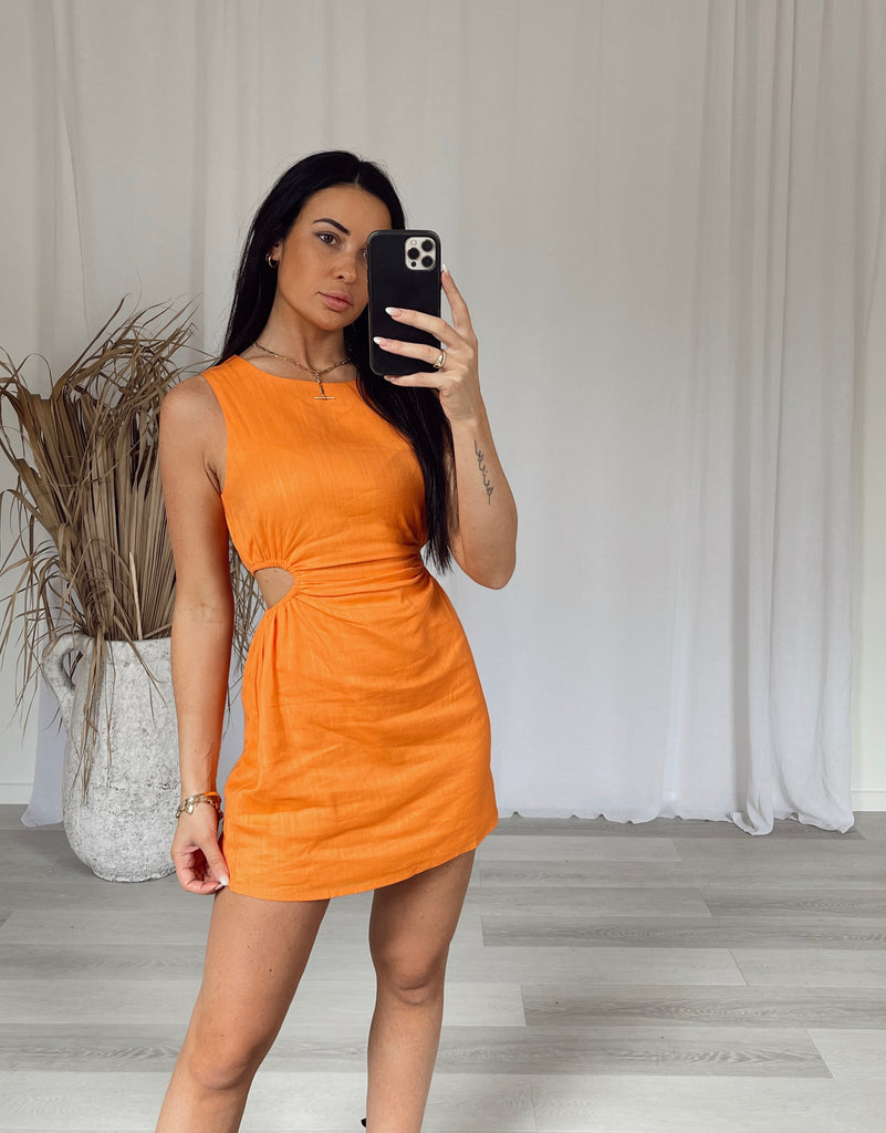 Shelby Cut Out Dress - Tangerine